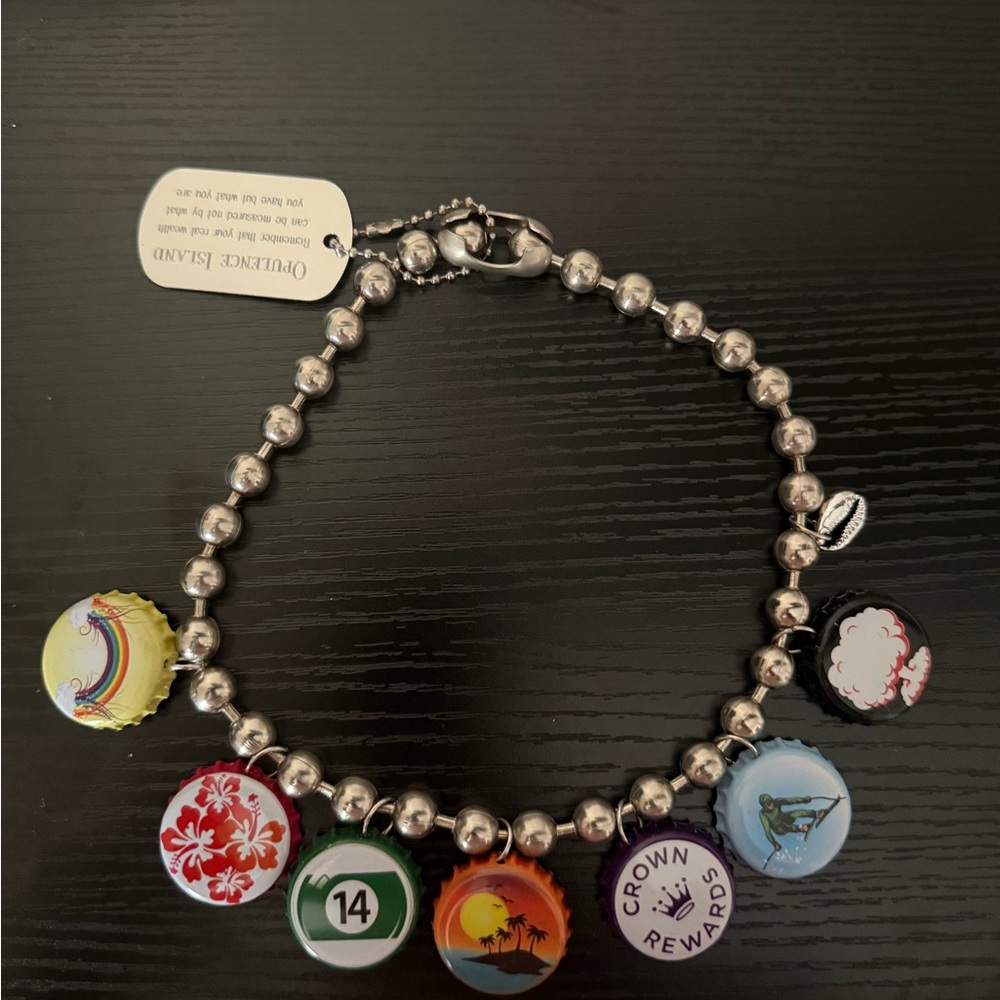 Opulence Island “bottle cap necklace”